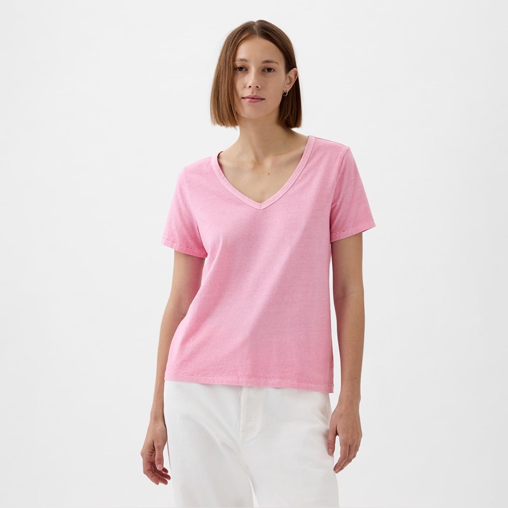 NWOT GAP Organic Cotton VintageSoft V-Neck T-Shirt